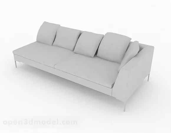 Do Not Even Simple Gray Multiseater Sofa 3d model Do Not Even Simple Gray Multiseater Sofa 3d model