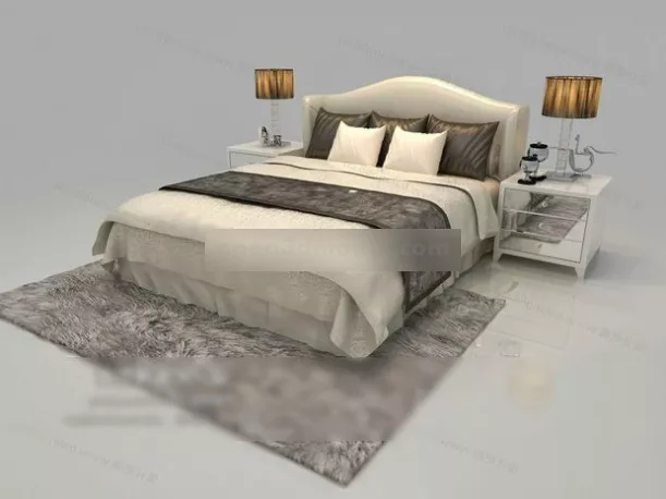 Double Bed V1 3d model Double Bed V1 3d model