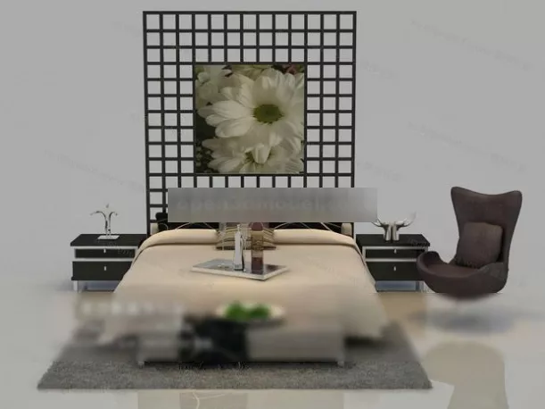 Double Bed Furniture V1 3d model Double Bed Furniture V1 3d model