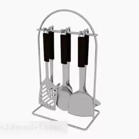 Double Sided Stainless Steel Kitchenware Hanger 3d model