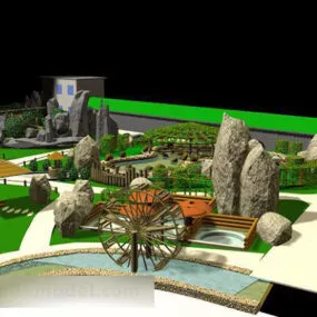 Outdoor Landscape Architecture Design 3d model