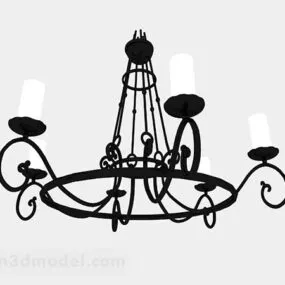 European Black And White Chandeliers 3d model