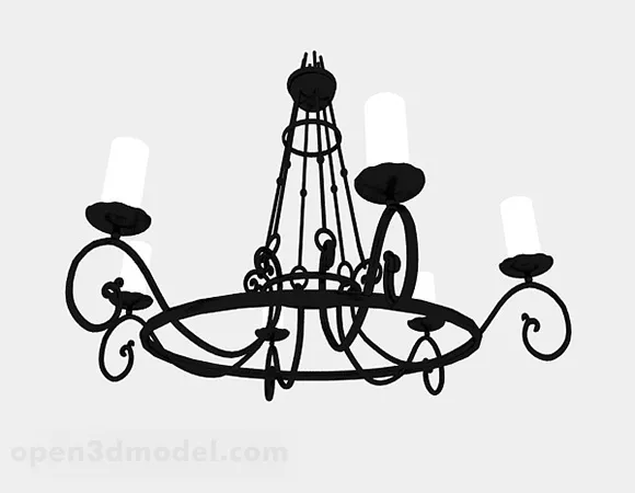 European Black And White Chandeliers 3d model European Black And White Chandeliers 3d model