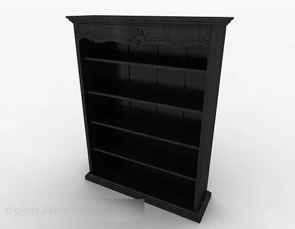European Black Bookcase 3d model European Black Bookcase 3d model
