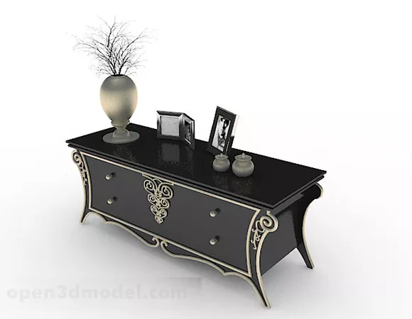 European Black Coffee Table 3d model European Black Coffee Table 3d model