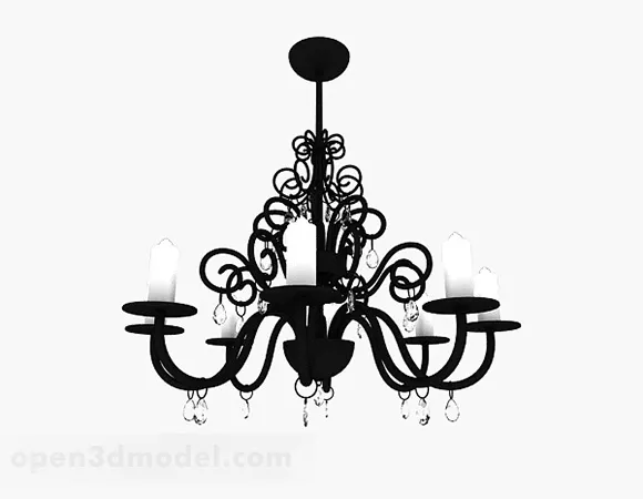 European Black Home Chandelier 3d model European Black Home Chandelier 3d model