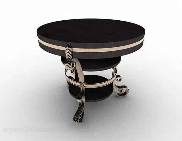 European Black Round Dining Table 3d model European Black Round Dining Table 3d model