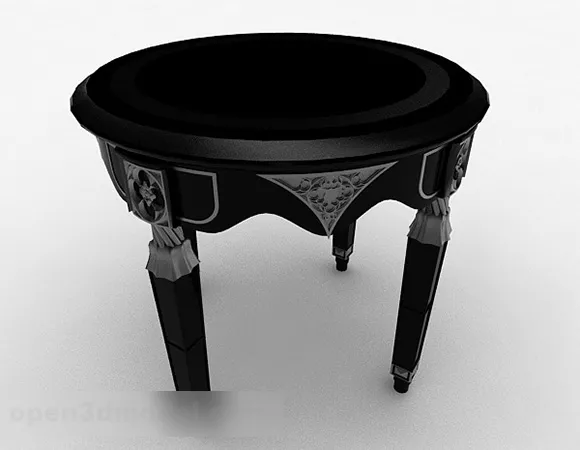 European Black Round Stool 3d model European Black Round Stool 3d model