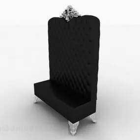 European Black Single Sofa 3d model
