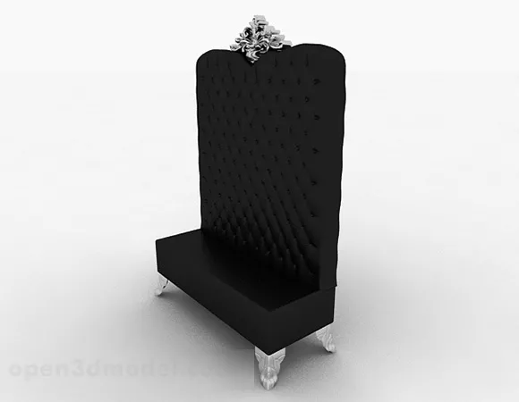 European Black Single Sofa 3d model European Black Single Sofa 3d model