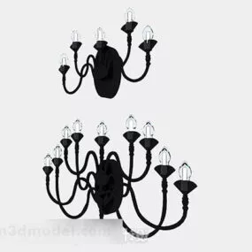 European Black Wall Lamp 3d model