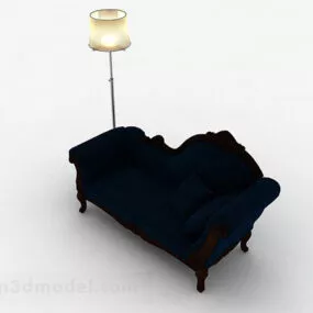 European Blue Single Sofa 3d model