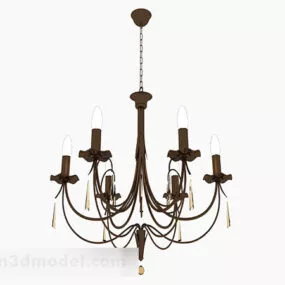 European Brown Chandelier 3d model