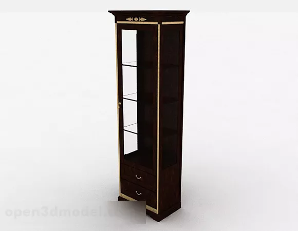 European Brown Display Cabinet 3d model European Brown Display Cabinet 3d model