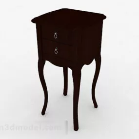 European Wooden Four Legs Locker 3d model
