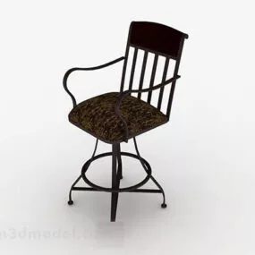 European Brown Lounge Chair 3d model