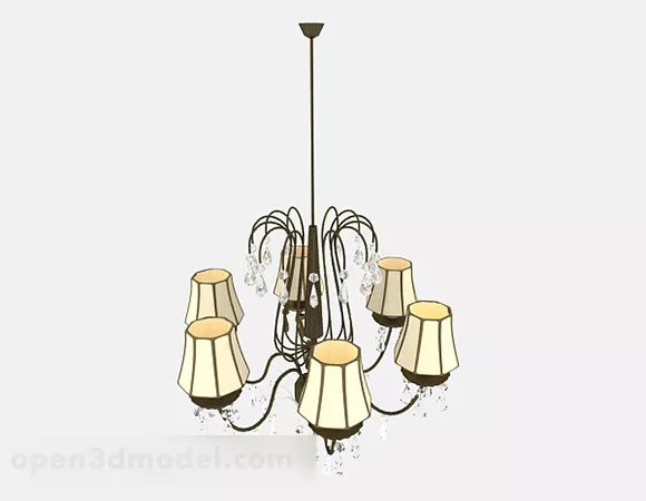 European Brown Metal Crystal Chandelier 3d model European Brown Metal Crystal Chandelier 3d model