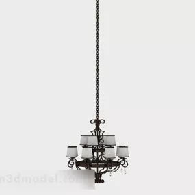 European Metal Living Room Chandelier 3d model