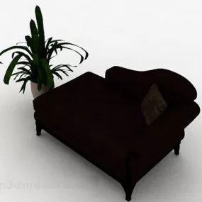 European Brown Single Sofa 3d model