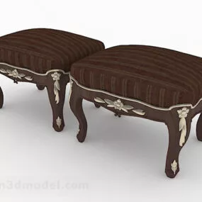 European Brown Stool Combination 3d model
