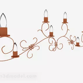 European Brown Wall Lamp Design 3d model