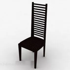 European Brown Wooden Chair 3d model