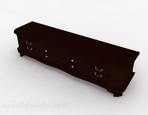 European Brown Wooden Tv Cabinet V1 3d model European Brown Wooden Tv Cabinet V1 3d model