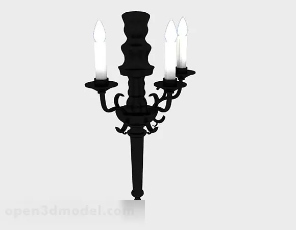 Candlestick With Antique Brass Stand 3d model