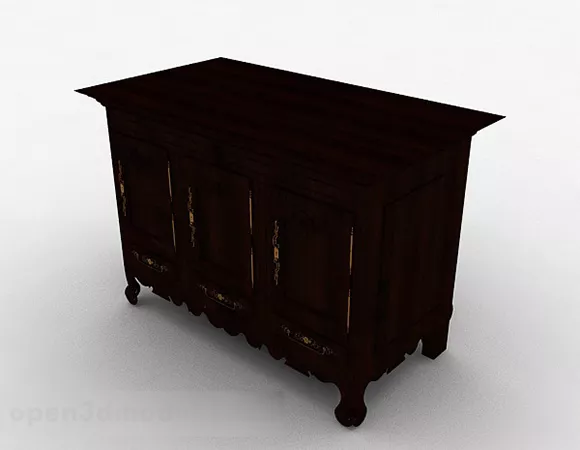 European Carved Wooden Single Layer Locker 3d model European Carved Wooden Single Layer Locker 3d model