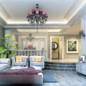 European Ceiling Interior 3d model