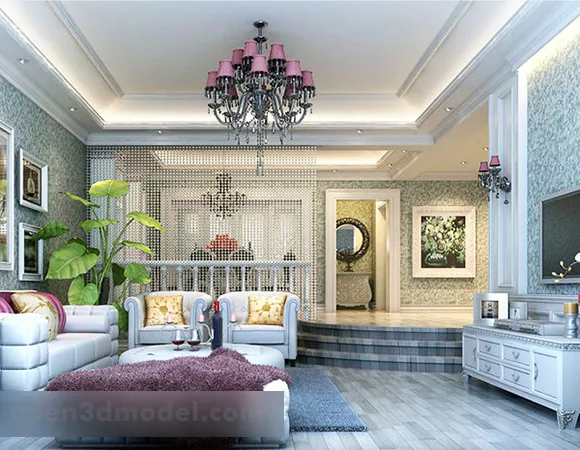 European Ceiling Interior 3d model European Ceiling Interior 3d model