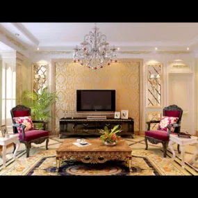 European Chandelier Interior 3d model