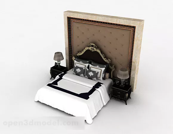 European Classical Double Bed 3d model European Classical Double Bed 3d model