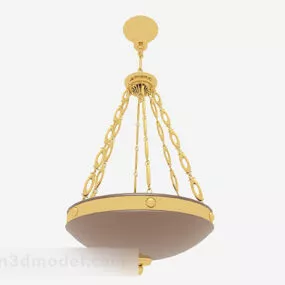 European Classical Golden Yellow Chandelier 3d model