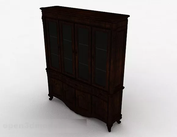 Tall Book Shelf With Books Stack On Top 3d model