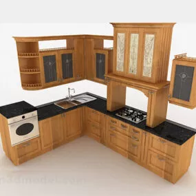 European Classical Wooden Cabinet 3d model