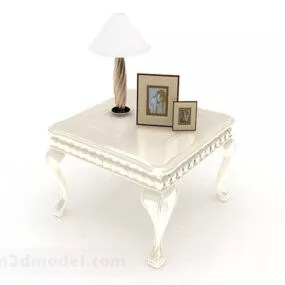 European Coffee Table With Desk Lamp 3d model