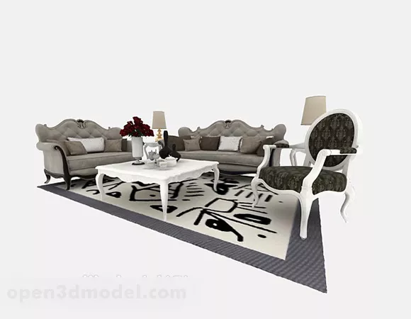 European Combination Sofa Design 3d model European Combination Sofa Design 3d model