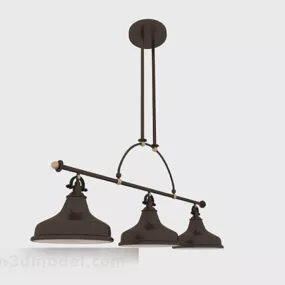 European Dark Brown Metal Chandeliers 3d model