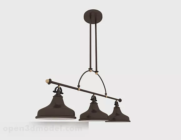 European Dark Brown Metal Chandeliers 3d model European Dark Brown Metal Chandeliers 3d model