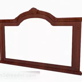 European Brown Red Window Frame 3d model