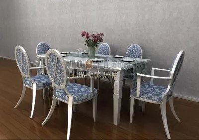 European Dining Table 3d model European Dining Table 3d model