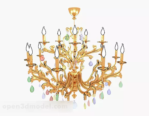 European Gorgeous Chandelier 3d model European Gorgeous Chandelier 3d model