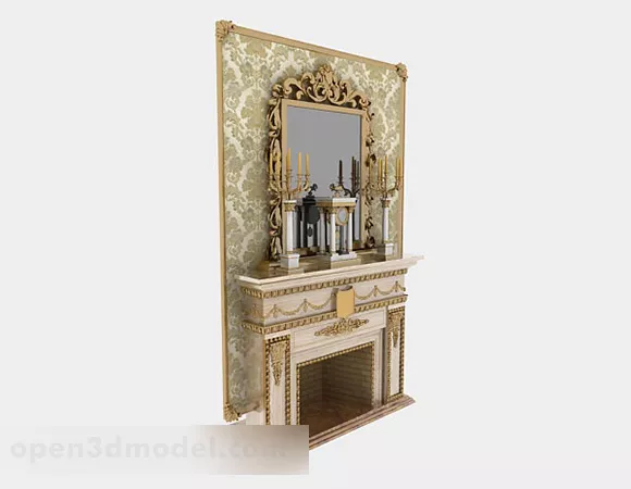 Classic Fireplace Portal 3d model