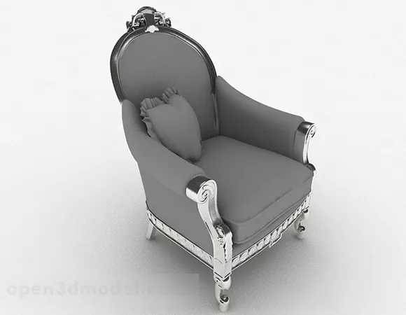 European Gray Single Sofa 3d model European Gray Single Sofa 3d model