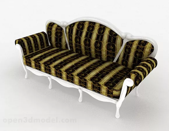European Green Double Sofa Design 3d model European Green Double Sofa Design 3d model