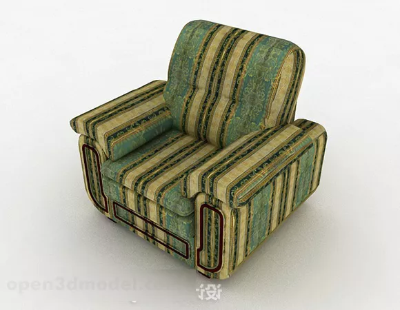 European Green Retro Sofa Chair Furniture 3d model European Green Retro Sofa Chair Furniture 3d model