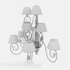 European Classic Grey Chandelier 3d model