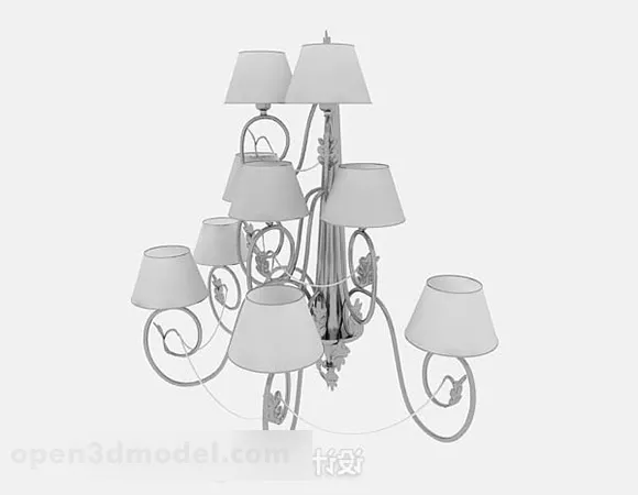 European Classic Grey Chandelier 3d model European Classic Grey Chandelier 3d model