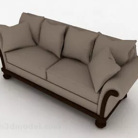 European Grey Fabric Multi-seats Sofa 3d model